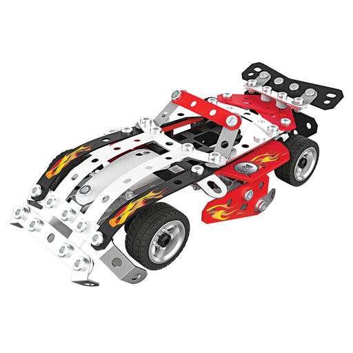 Meccano, 10-in-1 Racing Vehicles STEM Model Building Kit with 225 Parts and Real Tools, Kids Toys for Ages 8 and up (8203049107755)